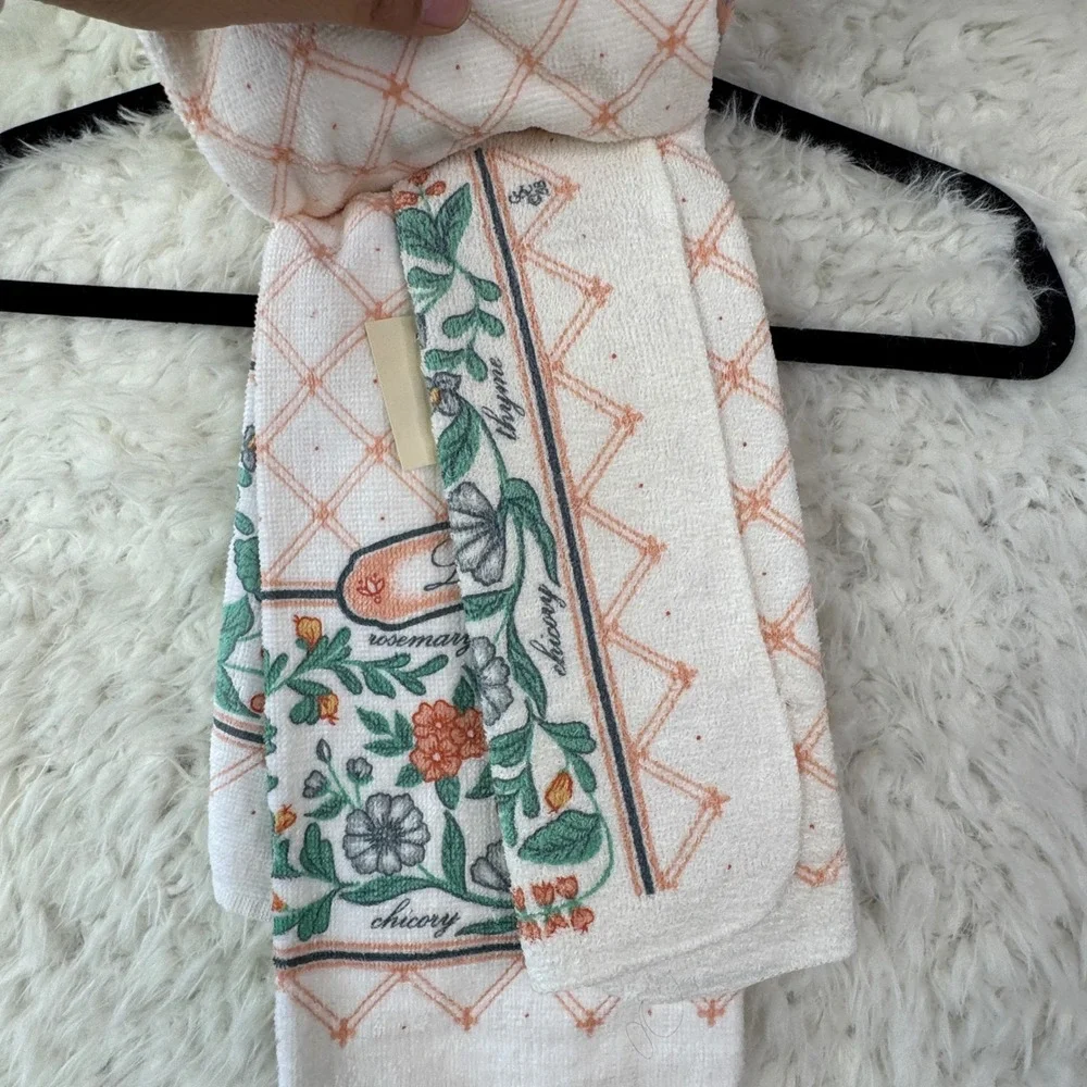 Mervyns Le Jardin Vintage Kitchen Towel Pot Holder Set Floral Cottagecore Retro‎